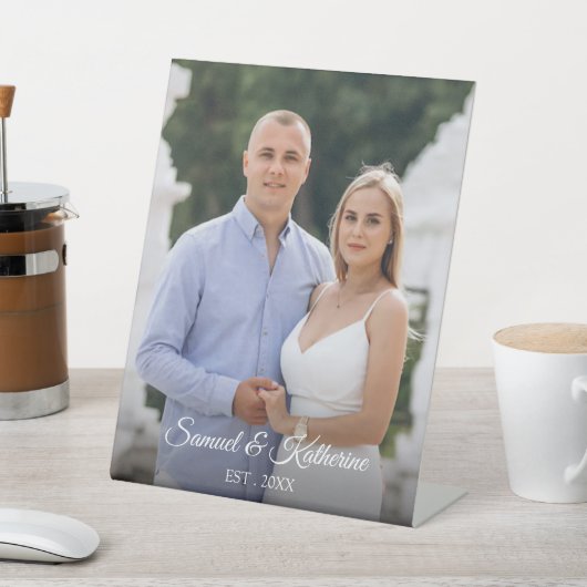 Signe De Table Elegant Custom Couple Photo Script Name Valentine (In SItu)