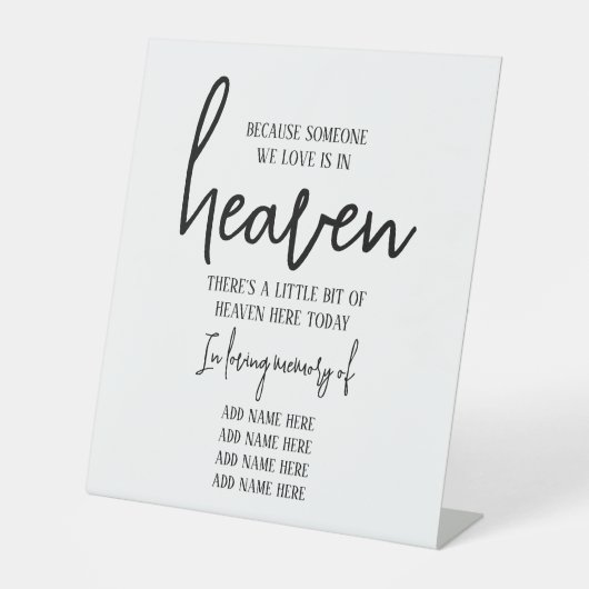 Signe De Table Élégant dans la mémoire aimée Mariage simple (Recto)