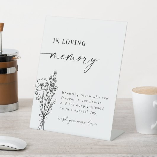 Signe De Table Élégant dans l'amour Mariage de mémoire (In SItu)