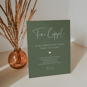 Signe De Table Elégant Dark Sage Time capsule 1er Anniversaire si
