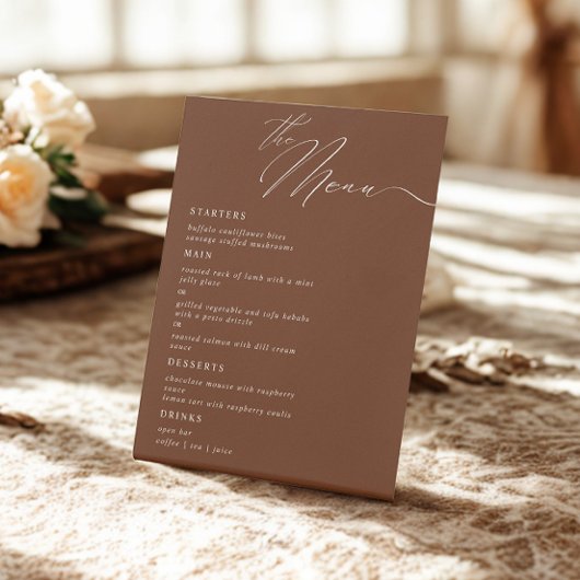 Signe De Table Élégant Design Moderne Calligraphie Mariage Dîner