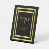 Signe De Table Élégant diplôme encadré noir et or (Recto)