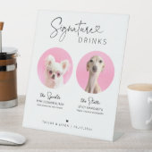 Signe De Table Elegant Dog Signature Drinks | Wedding Bar Sign (In SItu)
