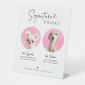 Signe De Table Elegant Dog Signature Drinks | Wedding Bar Sign (Recto)