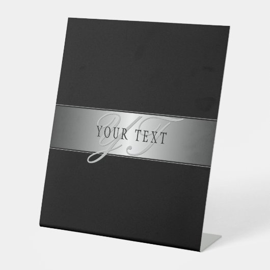 Signe De Table Élégant écriture de script de monogramme modifiabl (Recto)