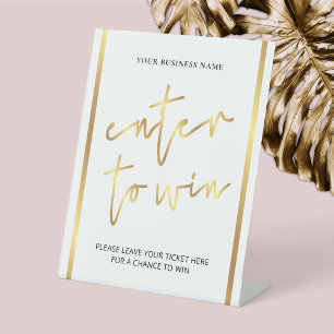 Signe De Table Élégant effet or Business Raffle Entrée pour gagne