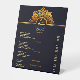 Signe De Table Elégant et Classy Nail Tech Tarifs