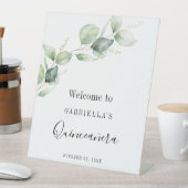 Signe De Table Elegant Eucalyptus Greenery Leaves Mis Quince Anos (In SItu)