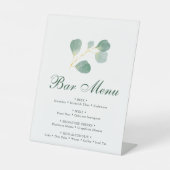 Signe De Table Elégant Eucalyptus Greenery Mariage Bar Menu (Recto)