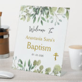 Signe De Table Élégant Feuille orthodoxe Baptême chrétien Pedesta (In SItu)