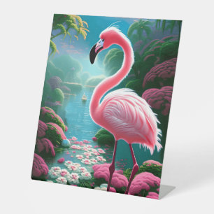 Signe De Table Élégant Flamant rose tropical-70852