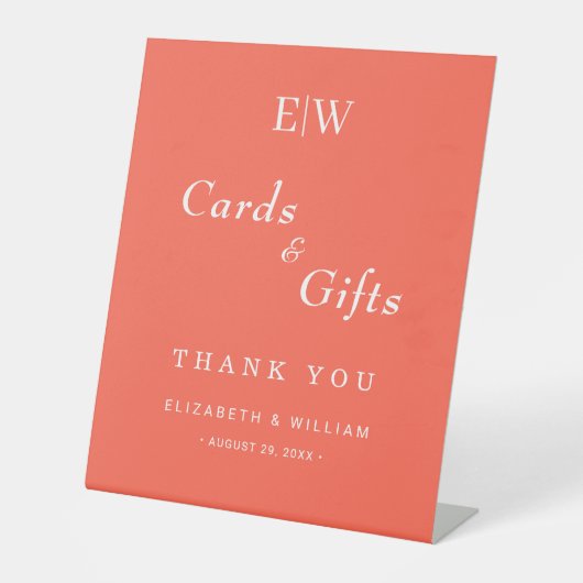 Signe De Table Élégant Flare simple au néon avec Mariage Monogram (Recto)