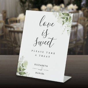 Signe De Table Élégant Fleur Vert Amour Est Douceur Faveur