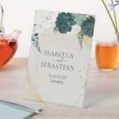 Signe De Table Elegant Forest Green Rose Gold Wedding (In SItu)