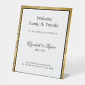 Signe De Table Elegant Gold Mariage damassé Welcome (Recto)