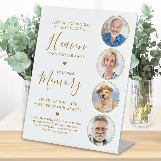 Signe De Table Elegant Gold Photo Collage Heaven Mariage Memorial