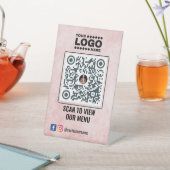 Signe De Table Elegant Gold QR Code Menu Signe : No Contact Table (In SItu)