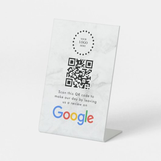Signe De Table Elegant Google reviews qr code tabletop sign (Recto)