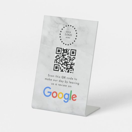 Signe De Table Elegant Google reviews qr code tabletop sign (Recto)