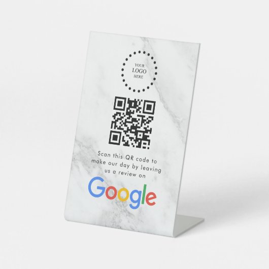 Signe De Table Elegant Google reviews qr code tabletop sign (Recto)