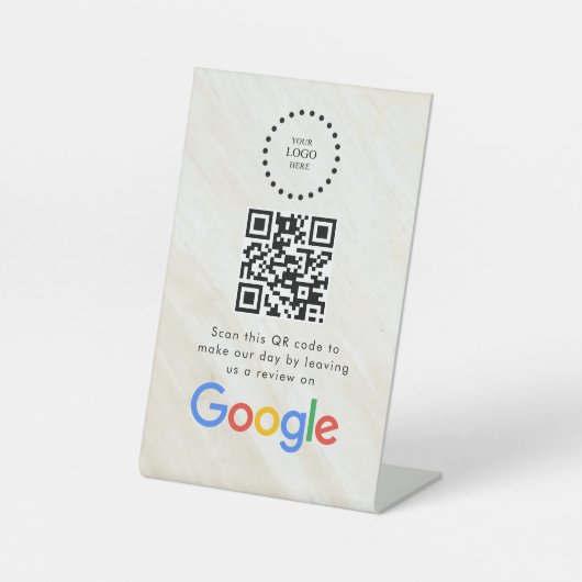 Signe De Table Elegant Google reviews qr code tabletop sign (Recto)