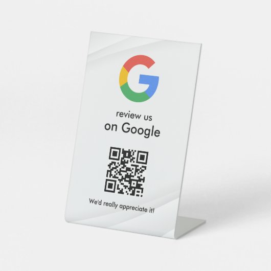 Signe De Table Elegant Google reviews qr code tabletop sign (Recto)