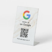 Signe De Table Elegant Google reviews qr code tabletop sign (Recto)