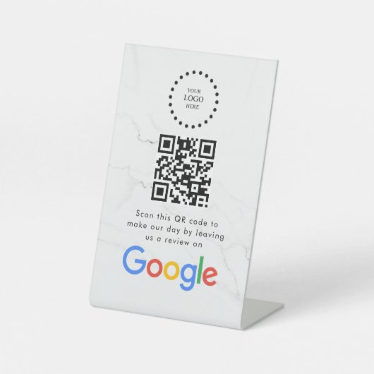Signe De Table Elegant Google reviews qr code tabletop sign (Recto)