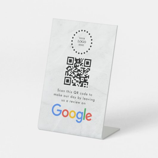 Signe De Table Elegant Google reviews qr code tabletop sign (Recto)