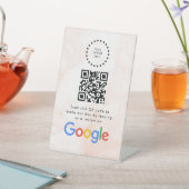Signe De Table Elegant Google reviews qr code tabletop sign (In SItu)