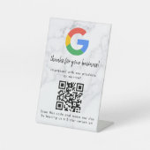 Signe De Table Elegant Google reviews qr code tabletop sign (Recto)