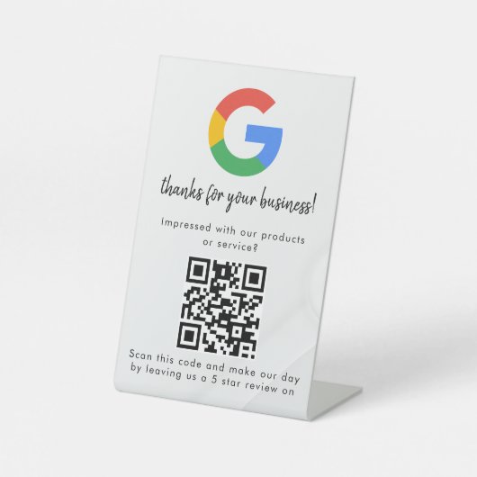 Signe De Table Elegant Google reviews qr code tabletop sign (Recto)