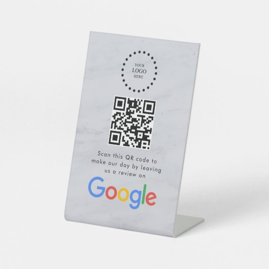 Signe De Table Elegant Google reviews qr code tabletop sign (Recto)