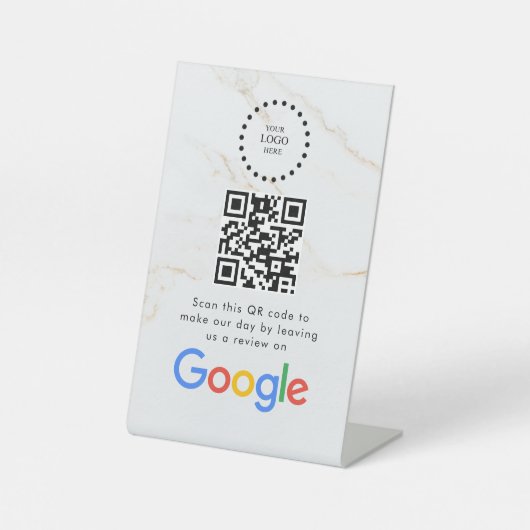 Signe De Table Elegant Google reviews qr code tabletop sign (Recto)