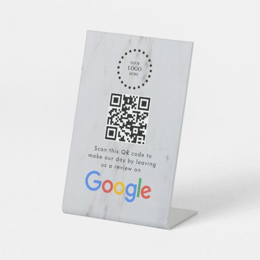 Signe De Table Elegant Google reviews qr code tabletop sign (Recto)