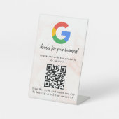 Signe De Table Elegant Google reviews qr code tabletop sign (Recto)