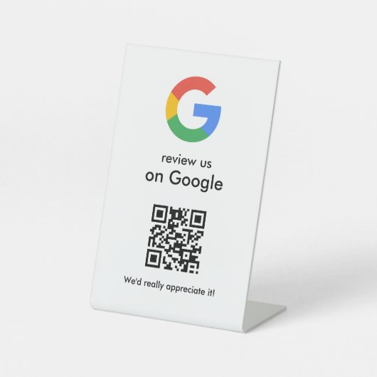 Signe De Table Elegant Google reviews qr code tabletop sign (Recto)