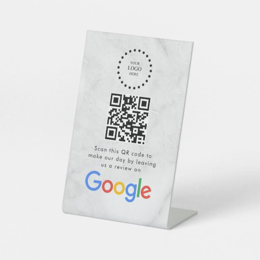Signe De Table Elegant Google reviews qr code tabletop sign (Recto)