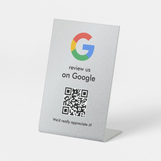 Signe De Table Elegant Google reviews qr code tabletop sign (Recto)