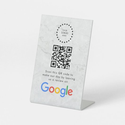 Signe De Table Elegant Google reviews qr code tabletop sign (Recto)