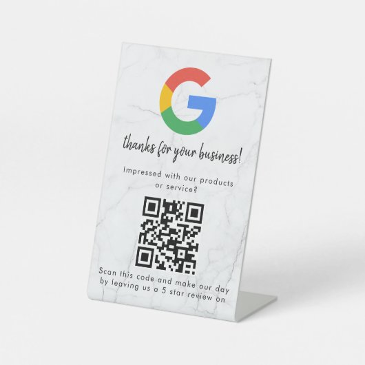 Signe De Table Elegant Google reviews qr code tabletop sign (Recto)