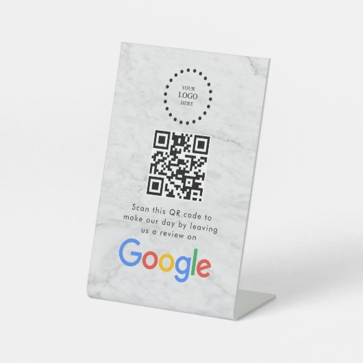 Signe De Table Elegant Google reviews qr code tabletop sign (Recto)