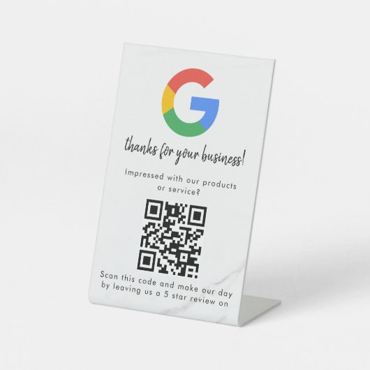 Signe De Table Elegant Google reviews qr code tabletop sign (Recto)