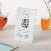 Signe De Table Elegant Google reviews qr code tabletop sign (In SItu)