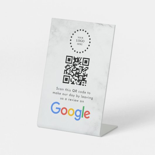 Signe De Table Elegant Google reviews qr code tabletop sign (Recto)