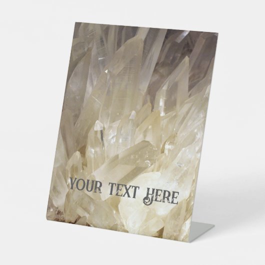 Signe De Table Élégant Graphique d'énergie Clair Quartz (Recto)