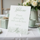 Signe De Table Elégant Green Chinoiserie Nature Birds Baby shower