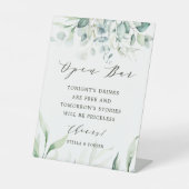 Signe De Table Élégant Green Foliage Mariage Open Bar (Recto)