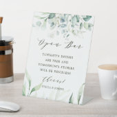 Signe De Table Élégant Green Foliage Mariage Open Bar (In SItu)