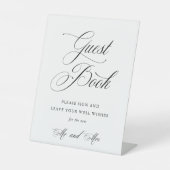 Signe De Table Élégant Guide Mariage Avec Script Classique (Recto)